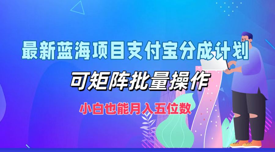 （12515期）最新蓝海项目支付宝分成计划，可矩阵批量操作，小白也能月入五位数-