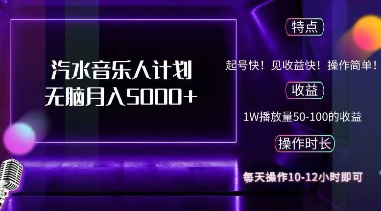 （12429期）抖音汽水音乐人计划无脑月入5000+-创新社-资源网-最新项目分享网站-