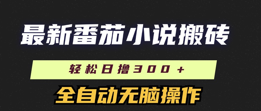 （11904期）最新番茄小说搬砖，日撸300＋！全自动操作，可矩阵放大-
