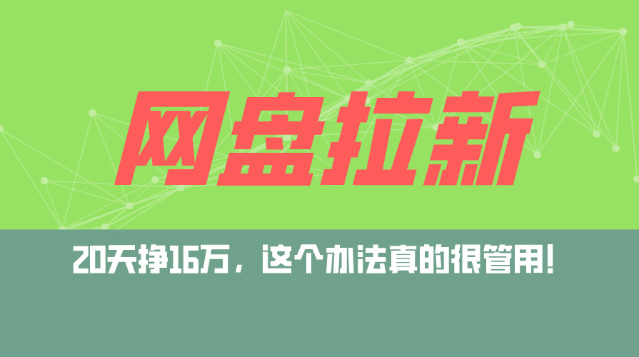 （12294期）网盘拉新+私域运营玩法，零基础入门，小白可操作，当天见效，日入5000+-创新社-资源网-最新项目分享网站-
