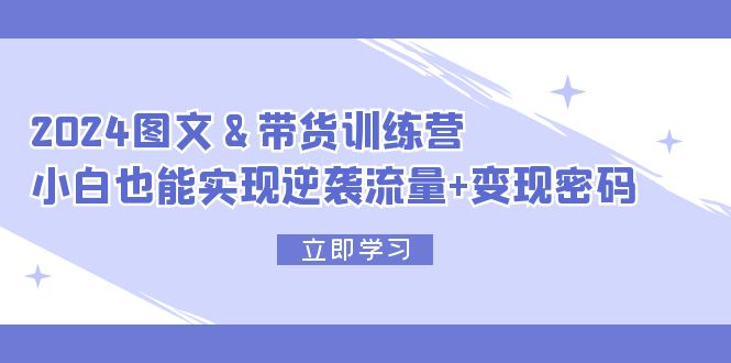 （12137期）2024 图文+带货训练营，小白也能实现逆袭流量+变现密码-