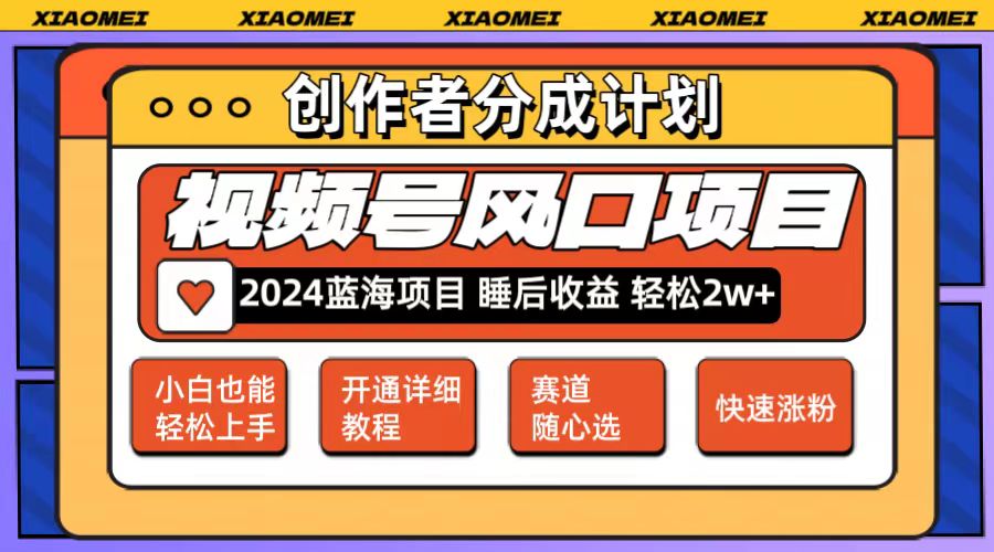 (12084期)微信视频号大风口项目 轻松月入2w+ 多赛道选择,可矩阵,玩法简单轻松上手-